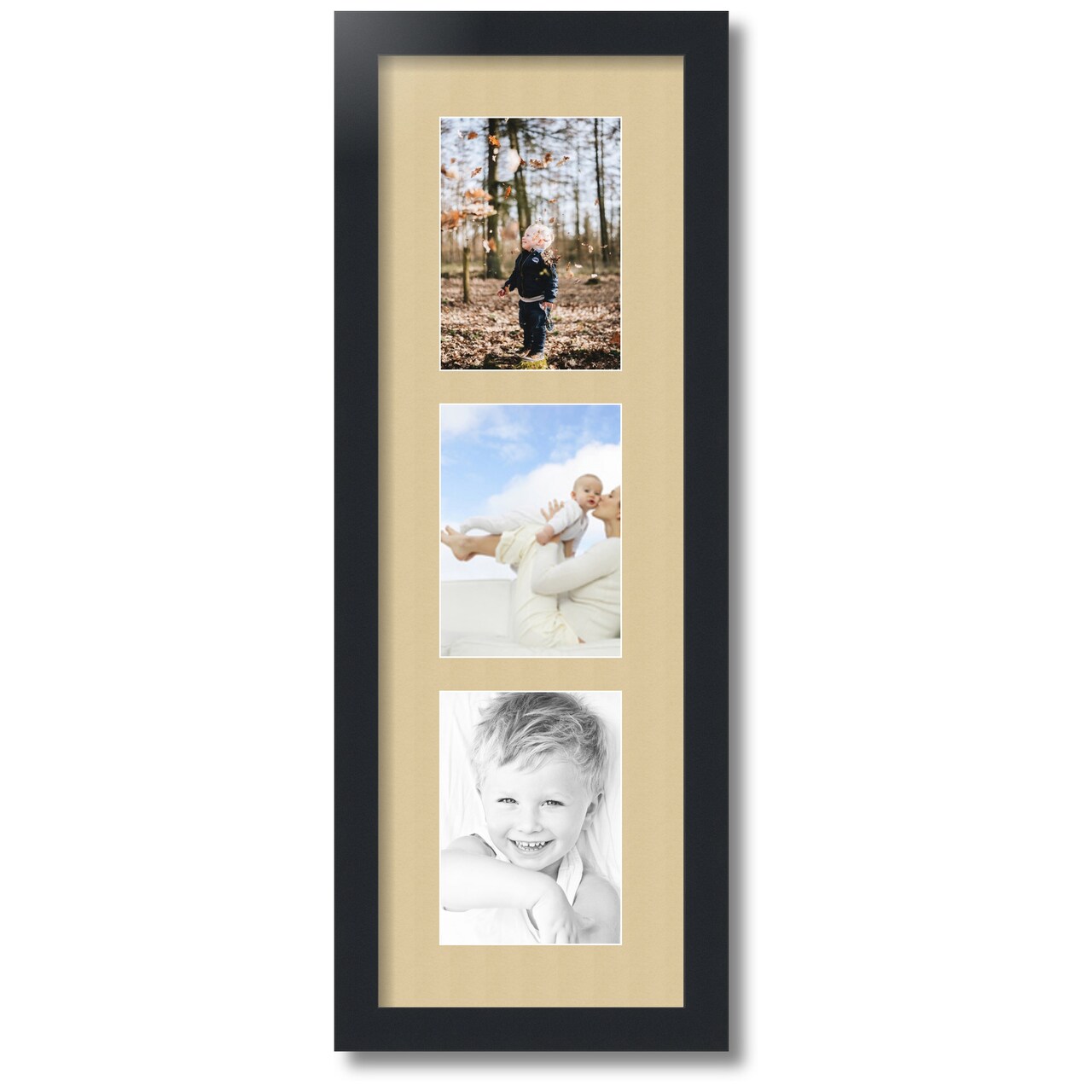 ArtToFrames Collage Photo Picture Frame with 3 - 5x7 inch Openings, Framed in Black with Over 62 Mat Color Options and Plexi Glass (CSM-3926-138)